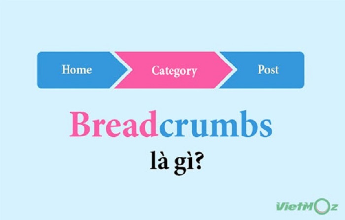 Breadcrumbs giúp người dùng biết được vị trí của mình trên website